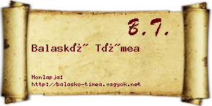 Balaskó Tímea névjegykártya